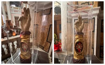 Así es como luce la reliquia de San Judas Tadeo/Reliquia San Judas en México.