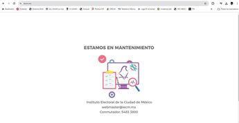 Se cae página del IECM./Captura de pantalla.
