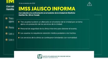 Comunicado que realizó el IMSS Jalisco / Especial