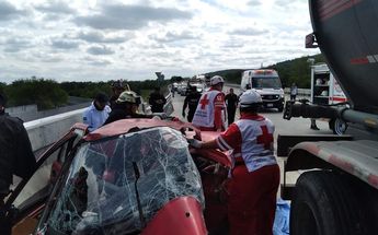 Accidente carretero en Allende, Nuevo León. | Martha Zamora