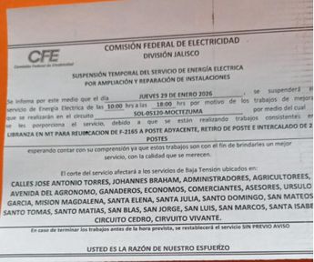 Varios avisos se colocaron en las colonias afectadas. | Foto: Sergio Ortiz