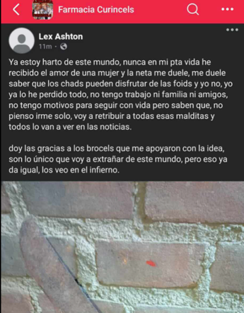 Lex Ashton realizó una publicación en Facebook antes de la agresión | Facebook