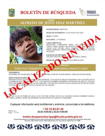 Alfredo era buscado por sus familiares entre los límites de Puebla y Tlaxcala tras perder contacto con él / Cortesía