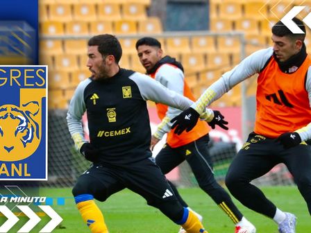 Los felinos viven una de sus últimas prácticas previo al duelo ante León / @TigresOficial