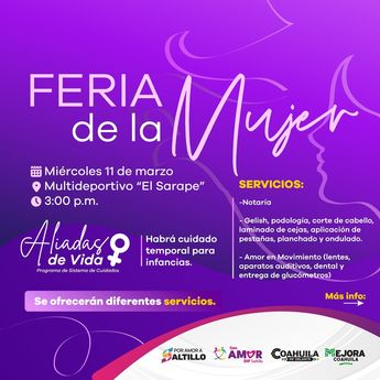 La Feria de la Mujer reunirá servicios de salud, asesorías y trámites para las saltillenses asistentes