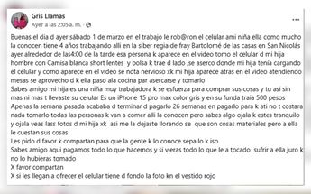 Esta fue la publicación en Facebook. | Especial