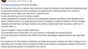 María pide apoyo para encontrar a desaparecido en Las Puentes. | Especial