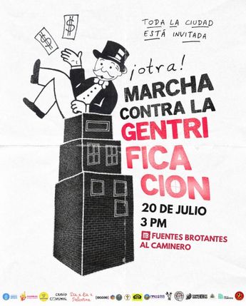La segunda marcha contra la gentrificación ocurrirá al sur, en áreas fuertemente afectadas por la gentrificación y turistificación | X: @namevdelang