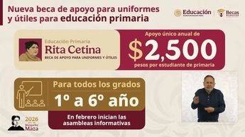 Los alumnos de primaria recibirán 2 mil 500 pesos anuales | Captura de pantalla