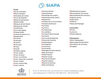 El servicio de agua potable regresará para el viernes 18 de julio, informó Siapa | X SiapaGdl