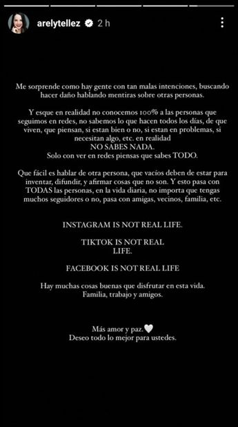 Arely Téllez reacciona ante rumores de infidelidad de su esposo Omar