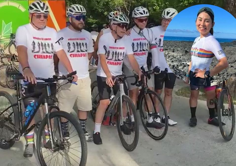 Ciclistas en Tuxtla Gutierrez protestan por muerte de Alejandra Román/ Jonathan Gonzales