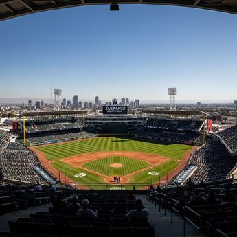 El Estadio de Béisbol Monterrey, casa de los Sultanes, ofrece una vista del Cerro de la Silla desde algunas zonas del estadio. (Gemini)