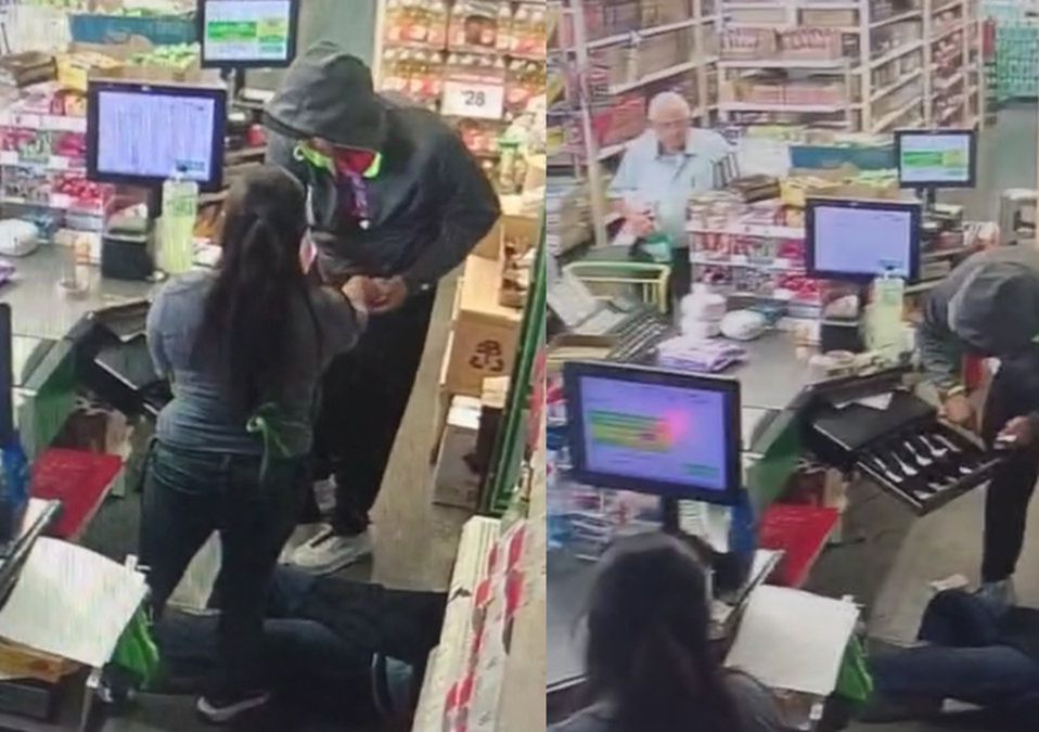 La cajera al ser sorprendida con el arma de fuego se desmayó.| Especial