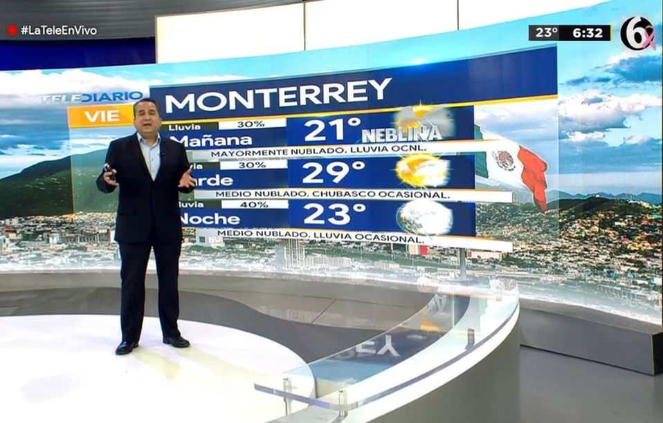 Espera Monterrey un viernes medio nublado con chubasco ocasional, mínima de 21° y máxima de 29° 