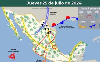 Clima México jueves 25 julio