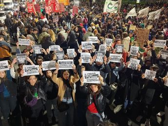 La movilización fue impulsada por el organismo Ni Una Menos. | La Cámpora Ciudad de Buenos Aires vía Facebook.