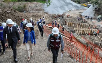 Sheinbaum acudió a supervisar la construcción del puente Chamixto /Cortesía