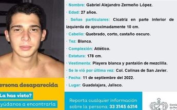 Boletín de búsqueda Alejandro Zermeño / Gobierno de Jalisco