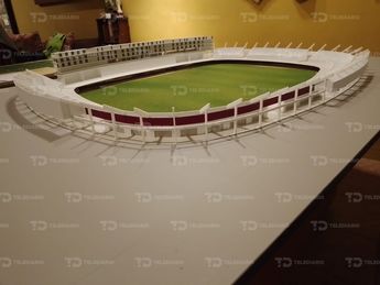 Maqueta de la remodelación del Estadio Sergio León Chávez de Irapuato. Foto: Especial