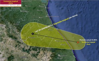 Trayectoria tormenta Chris