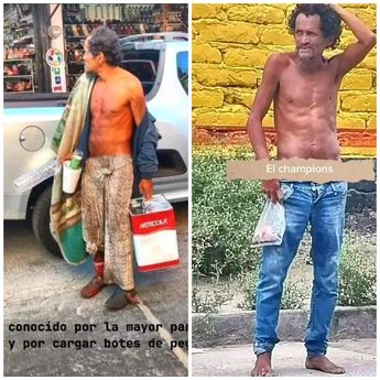 Así lucía 'El Champions', famoso indigente del Coecillo | Redes sociales