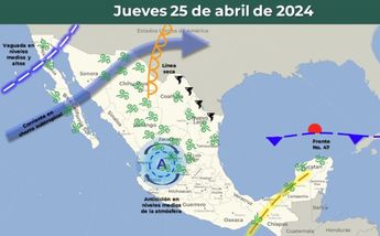 Clima México jueves 25 de abril