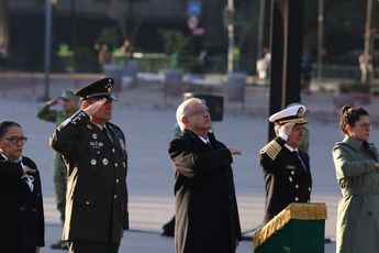 López Obrador acompañado de los secretarios de la Defensa, Marina, Seguridad y Gobernación. | Octavio Hoyos