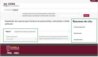 En este apartado debes seleccionar el "centro de atención" donde acudirás para tramitar tu licencia / Especial