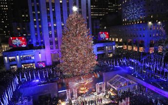 Famoso árbol del Rockefeller Center en Nueva York