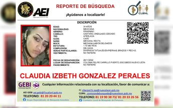 Claudia Izbeth González Perales, mujer desaparecida en Escobedo, NL