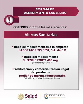 Comunicado de Cofepris por Ibuprofeno robado en la autopista México-Puebla / Cofepris