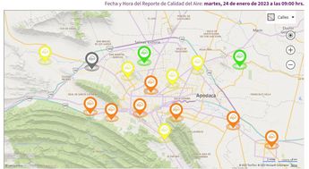 Mapa del Sistema Integral de Monitoreo Ambiental (SIMA). | Cortesía