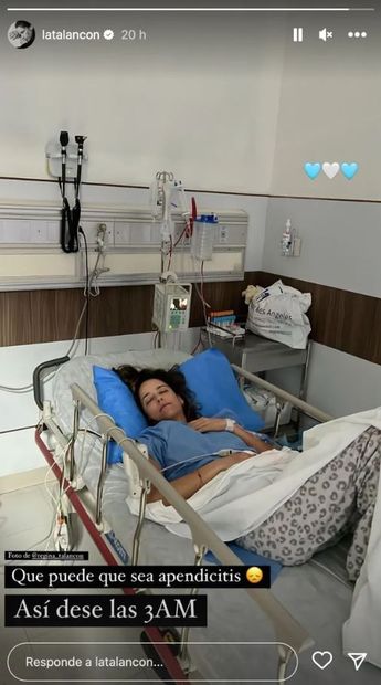 La actriz compartió una historia en su cuenta de Instagram hospitalizada