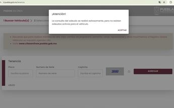 Esta notificación se muestra a aquellas personas que NO adeudan este impuesto en Puebla / Especial