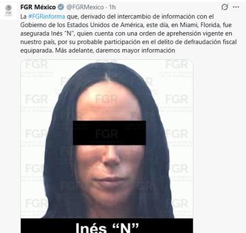 La FGR informó sobre la detención de Inés Gómez Mont en EU | @FGRMéxico