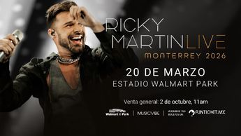 El concierto de Ricky Martin se llevará a cabo en el Estadio Walmart Park. | Especial