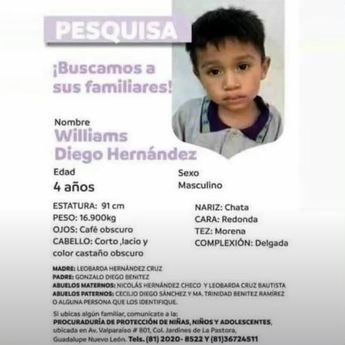 Williams Diego Hernández, menor en resguardo del DIF. | Cortesía