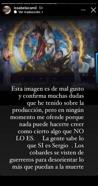 Historia que subió Issabela Camil en su cuenta de Instagram.