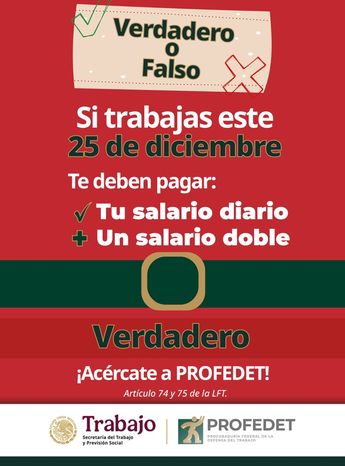 El 25 de diciembre se paga doble en México | X Profedet