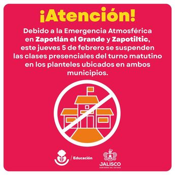 Autoridades educativas de Jalisco anunciaron la suspensión de clases presenciales | Foto: Secretaría de Educación Jalisco