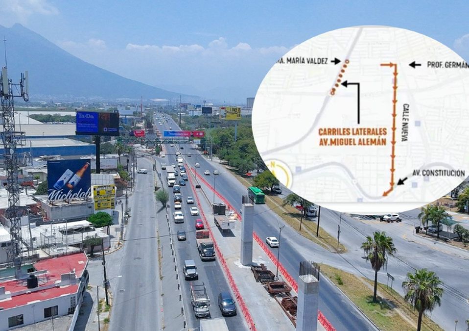 Cierre en lateral de la avenida Miguel Alemán