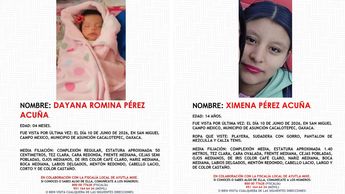 Cualquier información sobre el paradero de Dayana Romina o Ximena Pérez Acuña puede reportarse de manera anónima al 911 | Fiscalía de Oaxaca