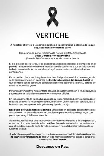 Comunicado de Vertiche