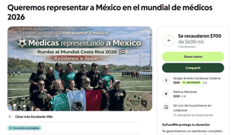 Médicas mexicanas lanzan campaña para recaudar fondos rumbo al Mundial de futbol para doctores en 2026. | gofundme