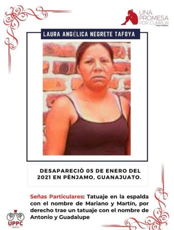 Ficha de búsqueda de Laura Angélica Negrete Tafoya | Redes Sociales: Una Promesa por Cumplir