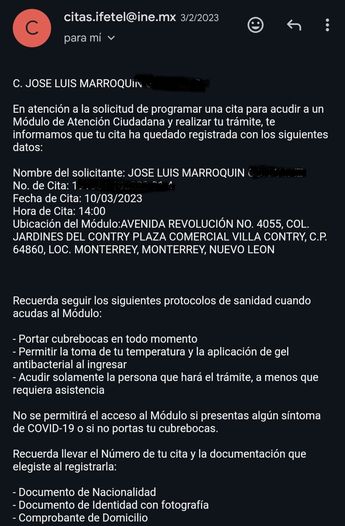 Cita credencial para votar. | Especial