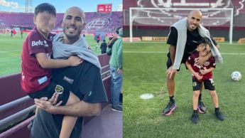 Guido Pizarro en el estadio de Lanús durante las vacaciones en Tigres / Captura