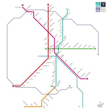 Mapa del Tren Ligero de Guadalajara y conexiones. | Imagen de Siteur.