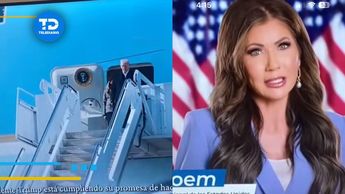 En el video aparecen la titular del Departamento de Seguridad, Kristi Noem y Donald Trump